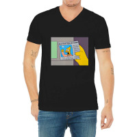 The Simpsons Old Man Yells At Cloud Newspaper V2 V-neck Tee | Artistshot