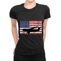 Patriotic C-5 Galaxy Jet American Flag Ladies Fitted T-shirt | Artistshot