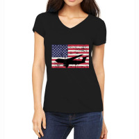 Patriotic C-5 Galaxy Jet American Flag Women's V-neck T-shirt | Artistshot