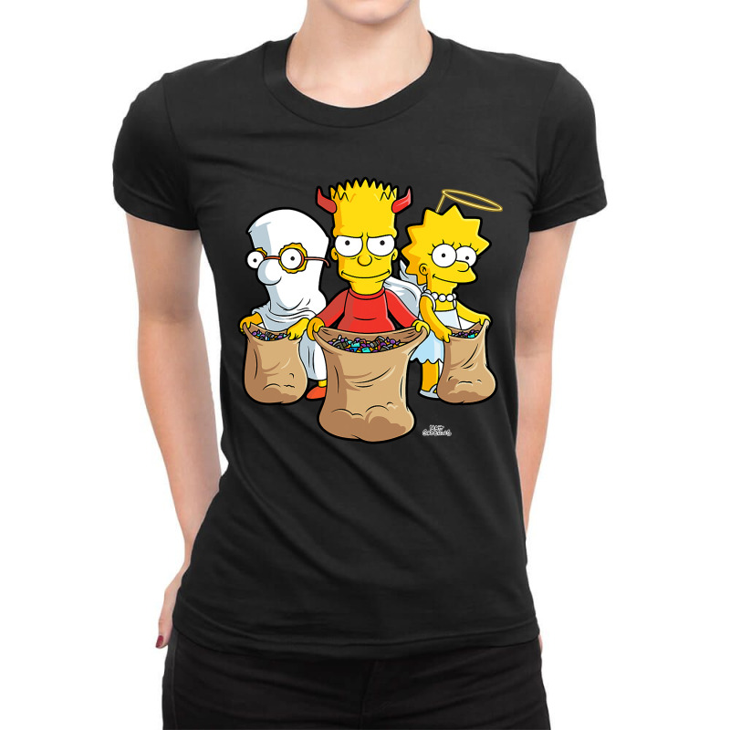 The Simpsons Trick Or Treat Treehouse Of Horror Ha Ladies Fitted T-Shirt by home12 | Artistshot