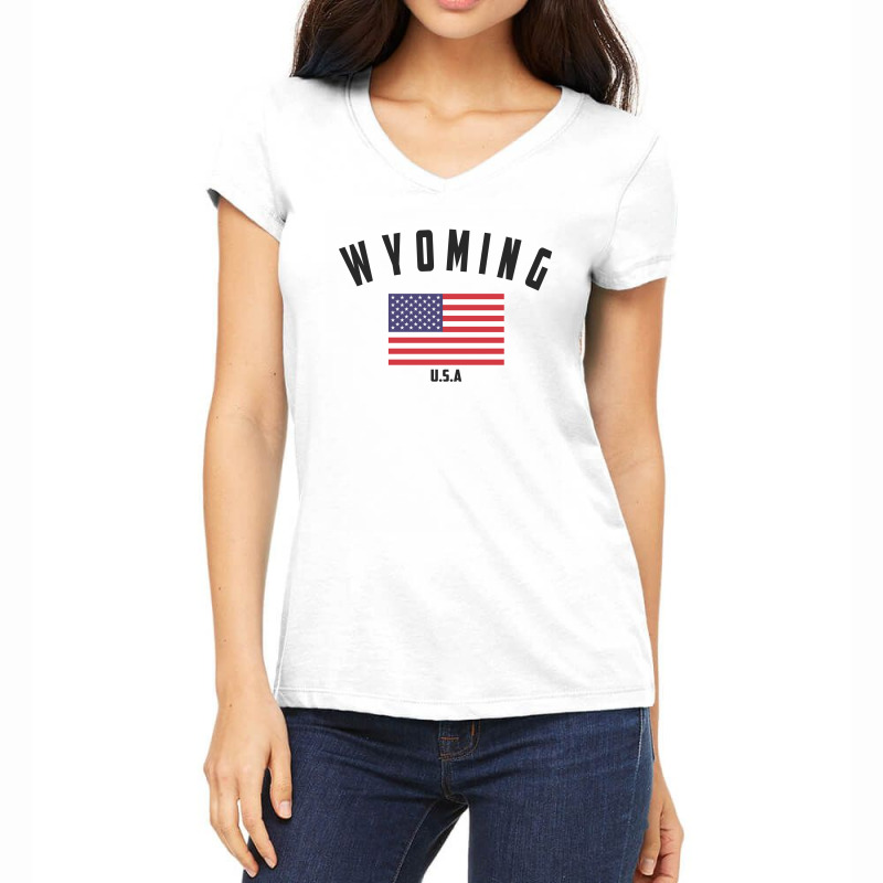 Wyoming Women's V-Neck T-Shirt by Chris Ceconello | Artistshot