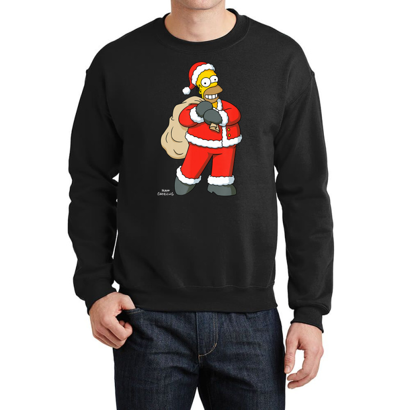 The Simpsons Santa Homer Holiday Crewneck Sweatshirt by longdanouj | Artistshot