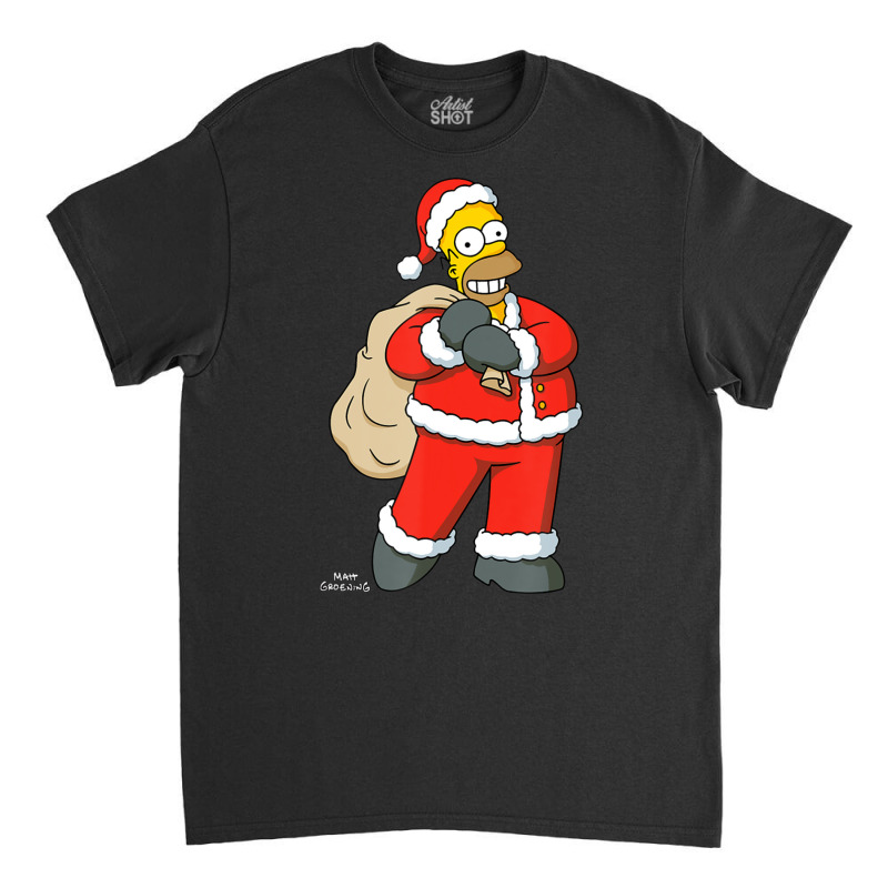 The Simpsons Santa Homer Holiday Classic T-shirt by longdanouj | Artistshot