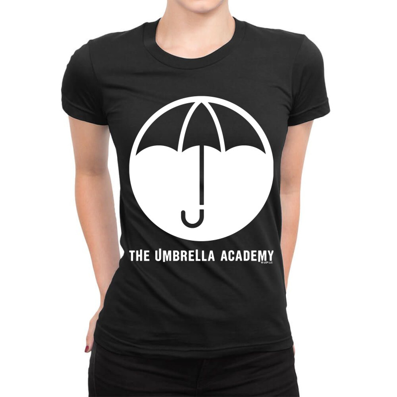 The Umbrella Academy Umbrella With Wordmark Ladies Fitted T-Shirt by home12 | Artistshot