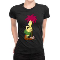 The Simpsons Sideshow Bob With Axe V1 Ladies Fitted T-shirt | Artistshot