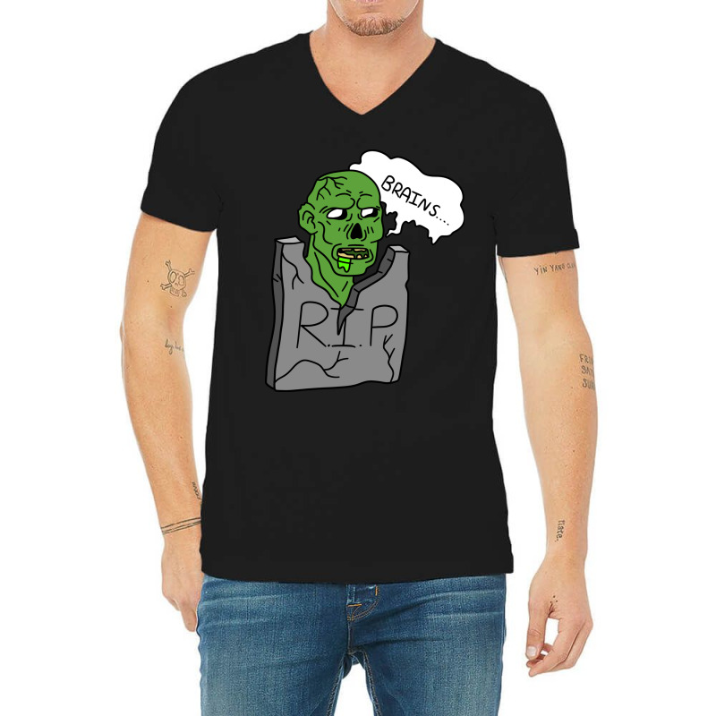 Headstone Zombie V-Neck Tee by ilham12 | Artistshot