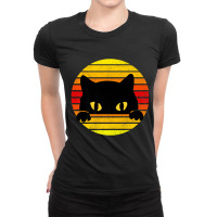 Black Cats Vintage Retro Style Ladies Fitted T-shirt | Artistshot