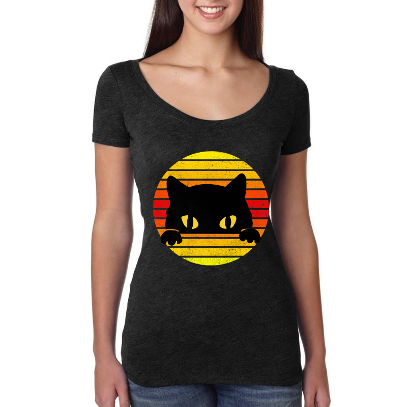 Black Cats Vintage Retro Style Women's Triblend Scoop T-shirt by spannmargarettrgy | Artistshot