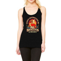 Easily Distracted By Dragons & Books Nerd Dragon L Racerback Tank | Artistshot