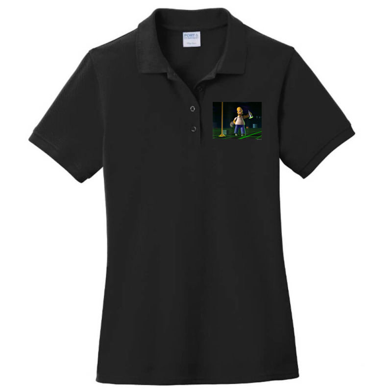 The Simpsons Treehouse Of Horror 3d Homer V-2 Ladies Polo Shirt by longdanouj | Artistshot