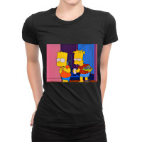 The Simpsons Treehouse Of Horror Bad Double Bart Ladies Fitted T-shirt | Artistshot