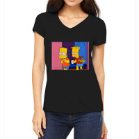 The Simpsons Treehouse Of Horror Bad Double Bart Women's V-neck T-shirt | Artistshot