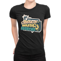 Radio Listening To Classical Music Ladies Fitted T-shirt | Artistshot