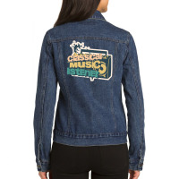 Radio Listening To Classical Music Ladies Denim Jacket | Artistshot