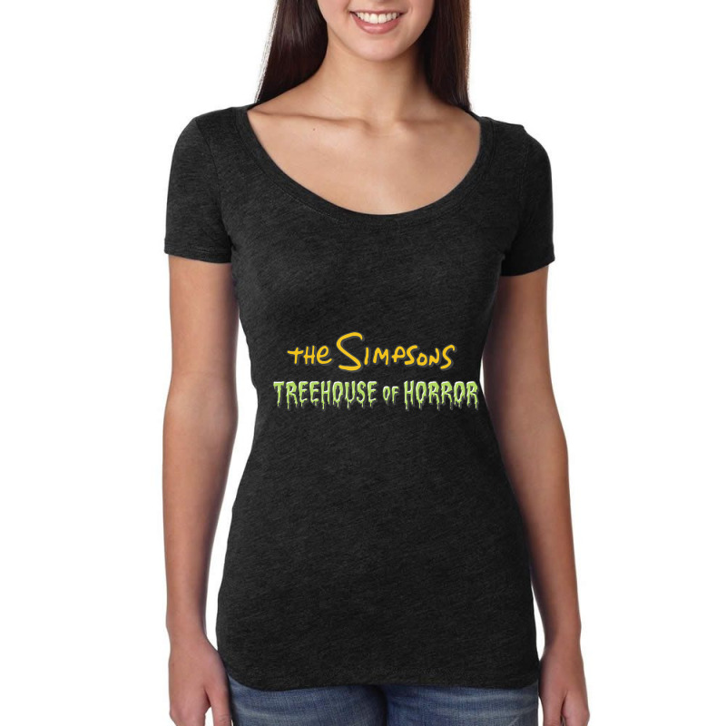 The Simpsons Treehouse Of Horror Halloween Centere Women's Triblend Scoop T-shirt by longdanouj | Artistshot