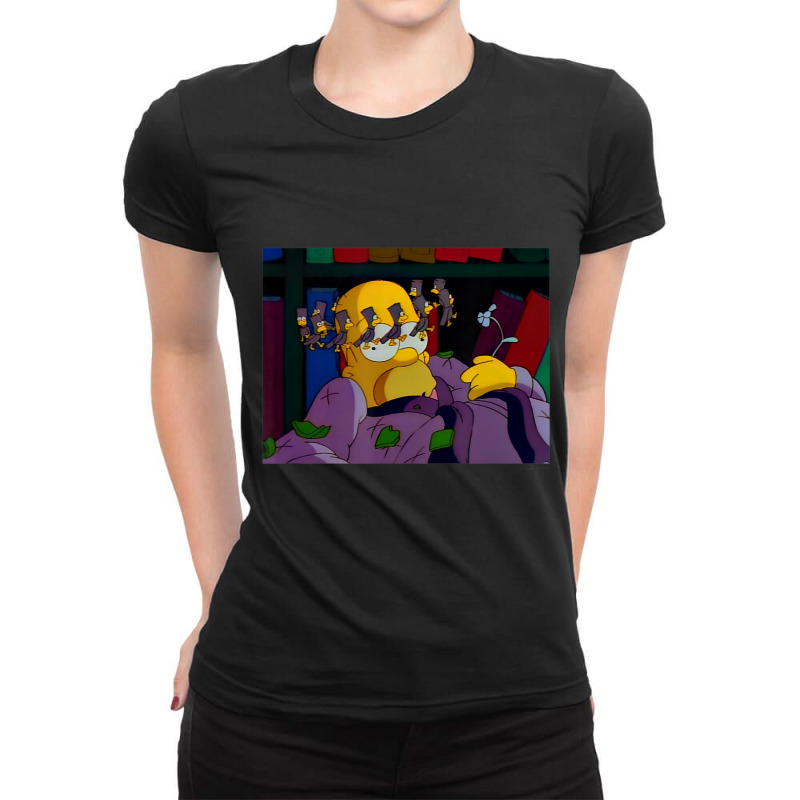 The Simpsons Treehouse Of Horror Halloween Dizzy H Ladies Fitted T-Shirt by longdanouj | Artistshot