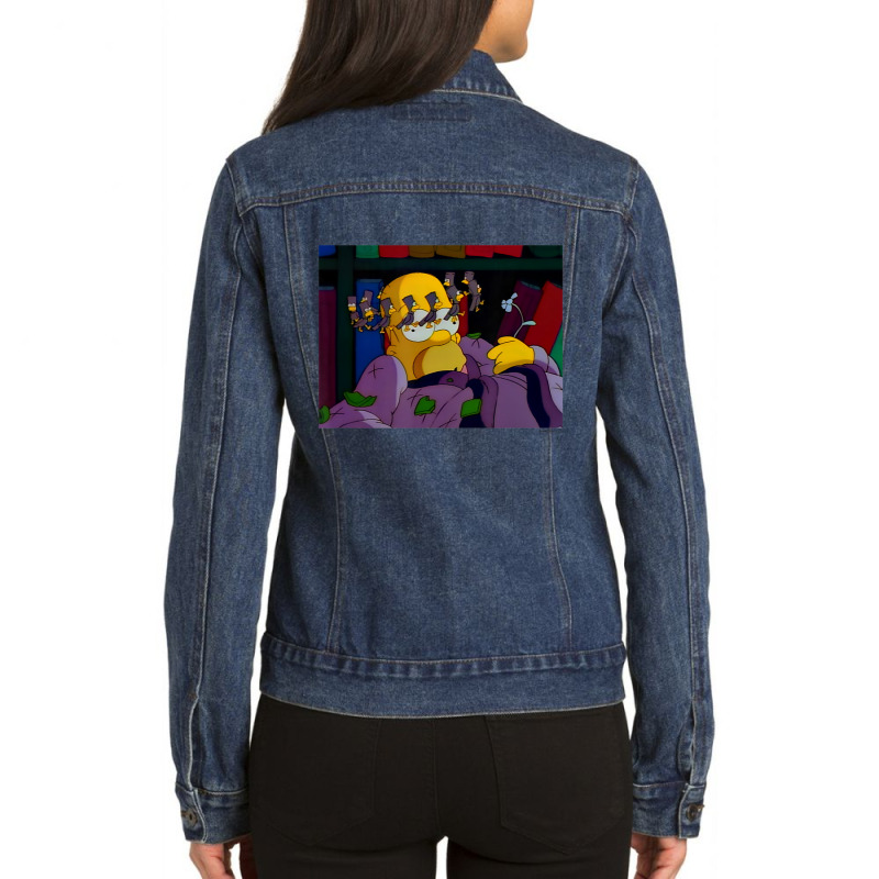 The Simpsons Treehouse Of Horror Halloween Dizzy H Ladies Denim Jacket by longdanouj | Artistshot