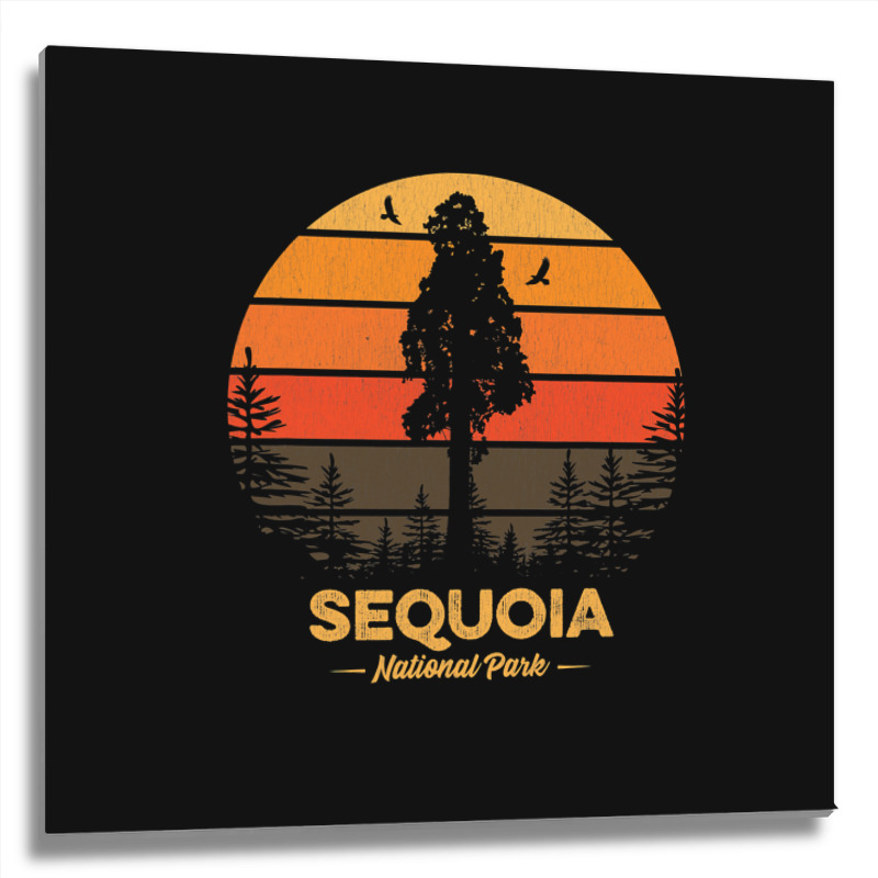 Sequoia National Park Retro Vintage Souvenir Gift Metal Print Square | Artistshot