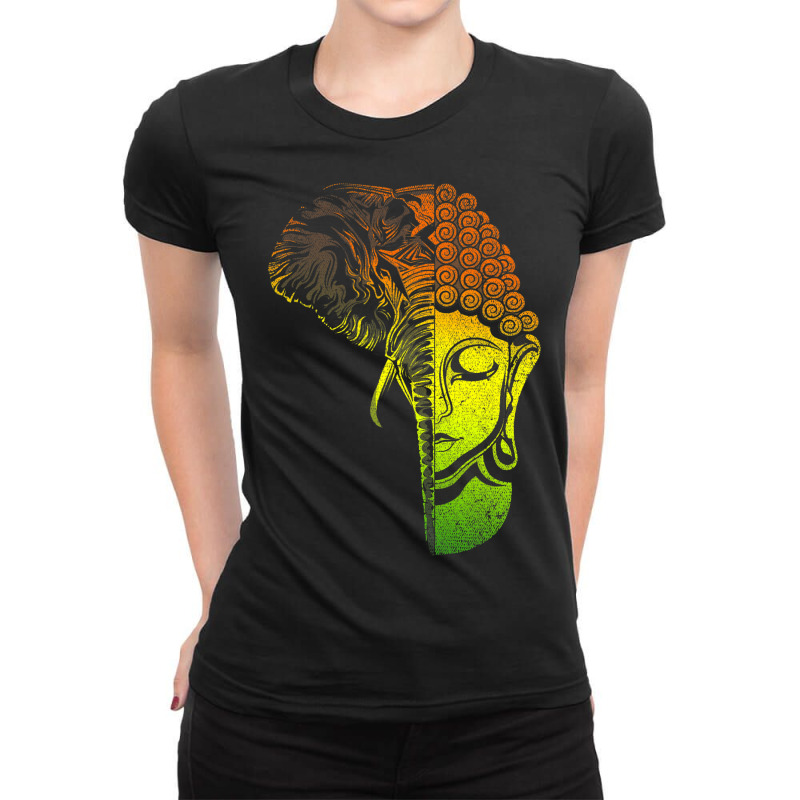 Buddhist Spiritual Mantra Zen Buddhism Elephant Bu Ladies Fitted T-Shirt by whoretacarpal | Artistshot