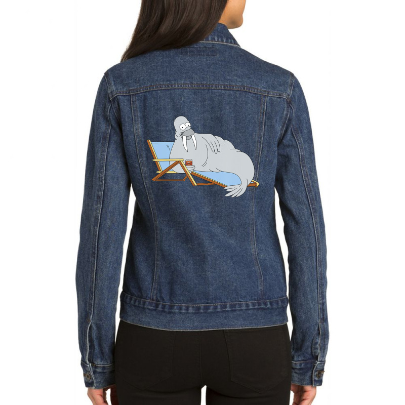 The Simpsons Treehouse Of Horror Homer The Walrus Ladies Denim Jacket by longdanouj | Artistshot