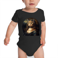 Mona Lisa With Cat Face Art Painting Baby Bodysuit | Artistshot