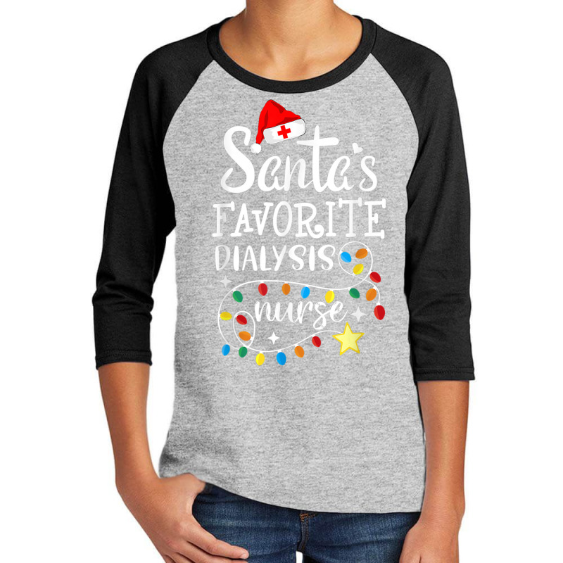 Merry Christmas Nurse Crew Santa's Favorite Dialys Youth 3/4 Sleeve by voutsro | Artistshot