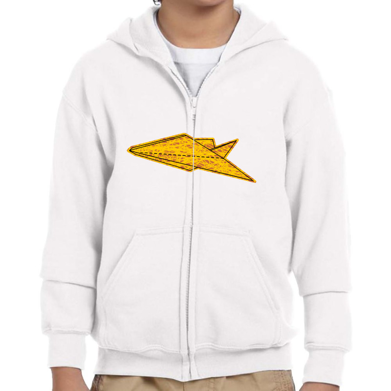 Silhouette Tiles Of An Old Folding Paper Airplanes Youth Zipper Hoodie | Artistshot