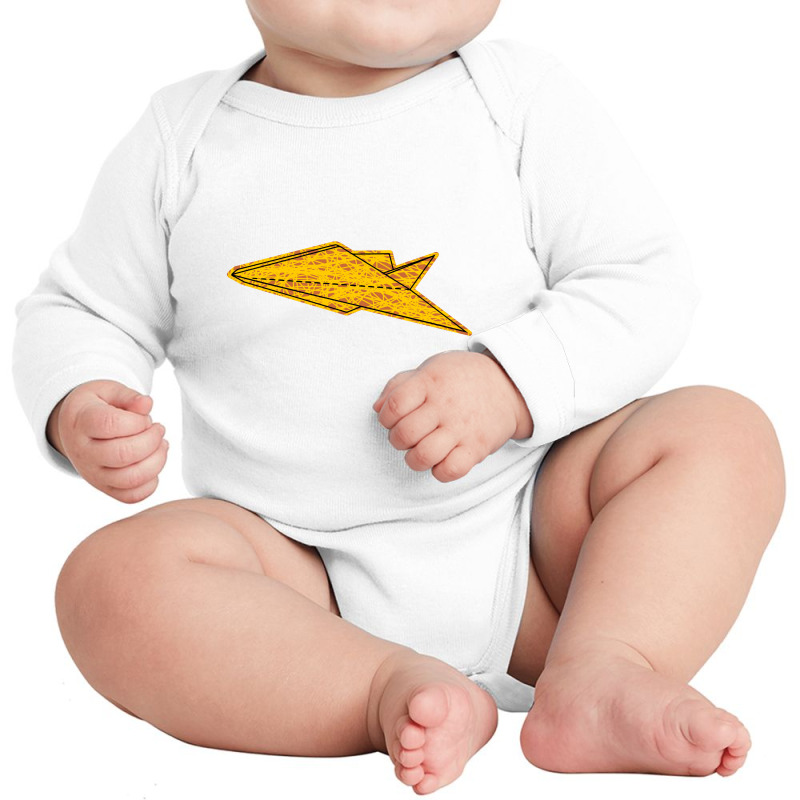 Silhouette Tiles Of An Old Folding Paper Airplanes Long Sleeve Baby Bodysuit | Artistshot