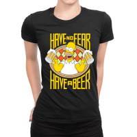 Us The Simpsons Homer Beer Fear 01 H Ladies Fitted T-shirt | Artistshot