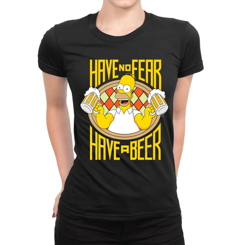 Us The Simpsons Homer Beer Fear 01 H Ladies Fitted T-Shirt by longdanouj | Artistshot