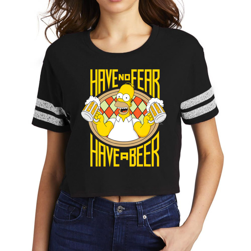 Us The Simpsons Homer Beer Fear 01 H Scorecard Crop Tee by longdanouj | Artistshot