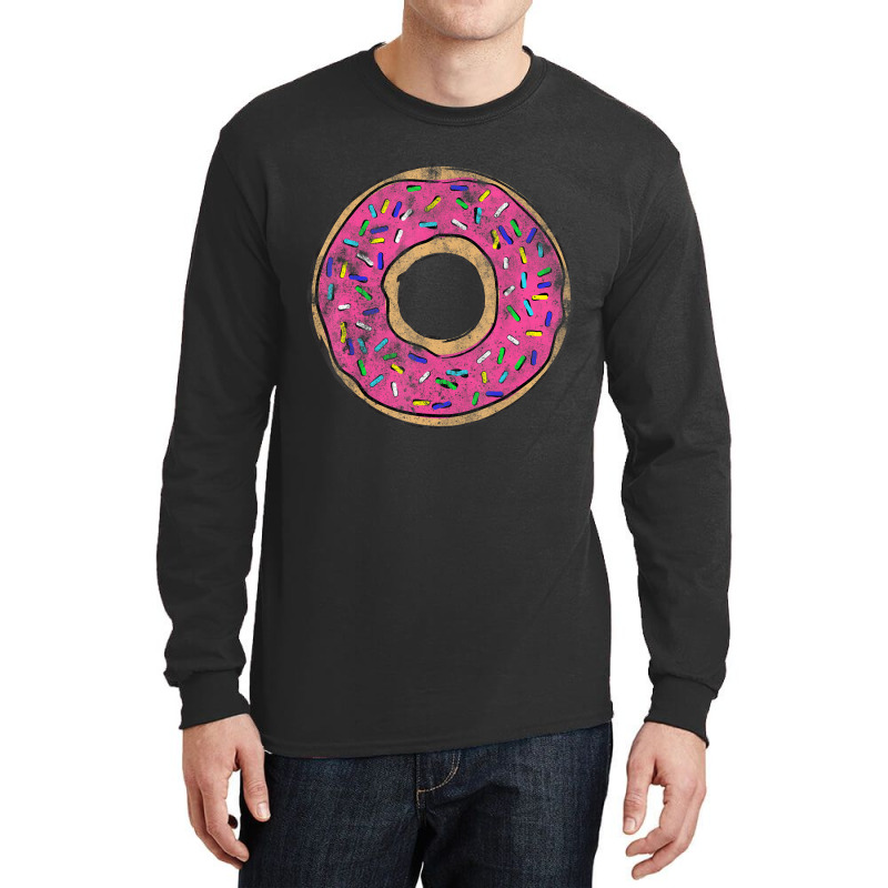 Vintage Big Pink Donu Colorful Sprinkles Doughnut Long Sleeve Shirts by longdanouj | Artistshot