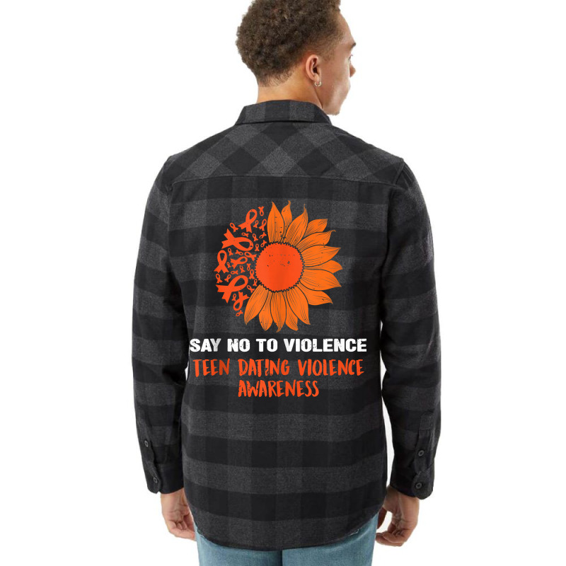 Sunflower We Wear Orange Teen Dating Violence Awar Flannel Shirt by ginen | Artistshot