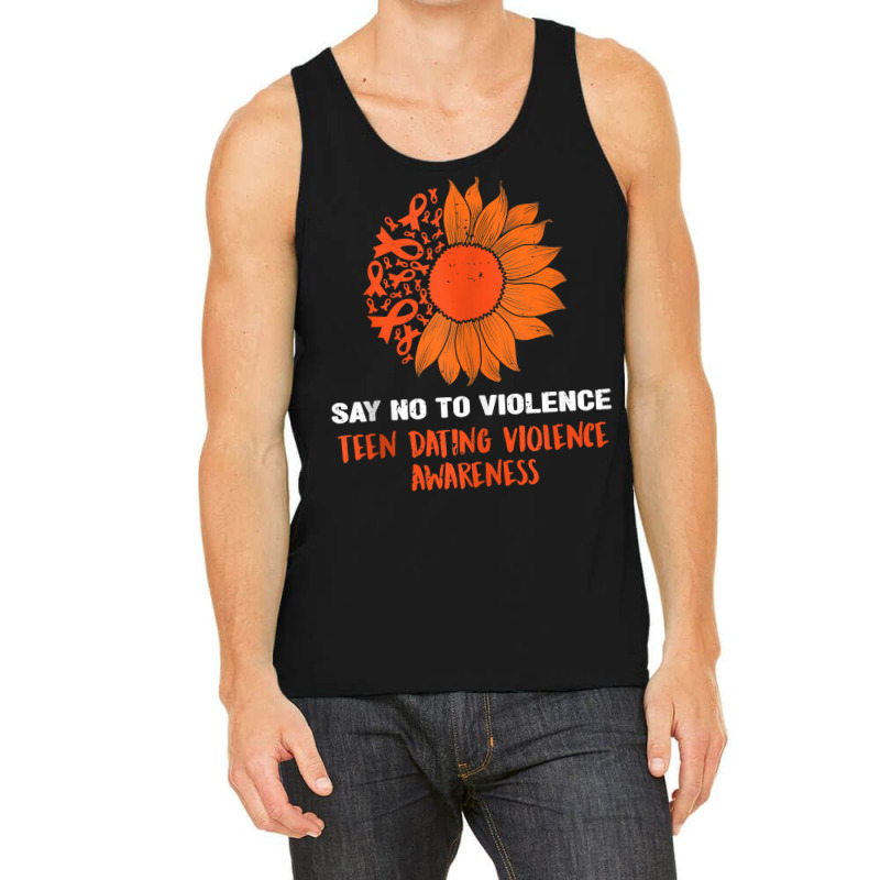 Sunflower We Wear Orange Teen Dating Violence Awar Tank Top by ginen | Artistshot