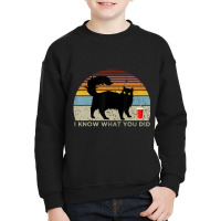 I Know What You Did Saying Retro Black Cat Red Cup Youth Sweatshirt | Artistshot