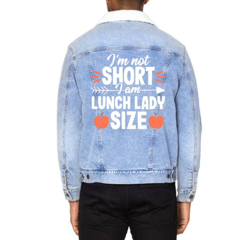 Short Quote School Lunch Lady Cafeteria Worker Gif Unisex Sherpa-lined Denim Jacket | Artistshot