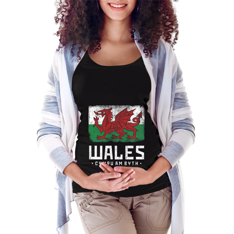 Wales Flag Welsh Dragon Banner Cymru Am Byth Welsh Maternity Scoop Neck T-shirt by whoretacarpal | Artistshot