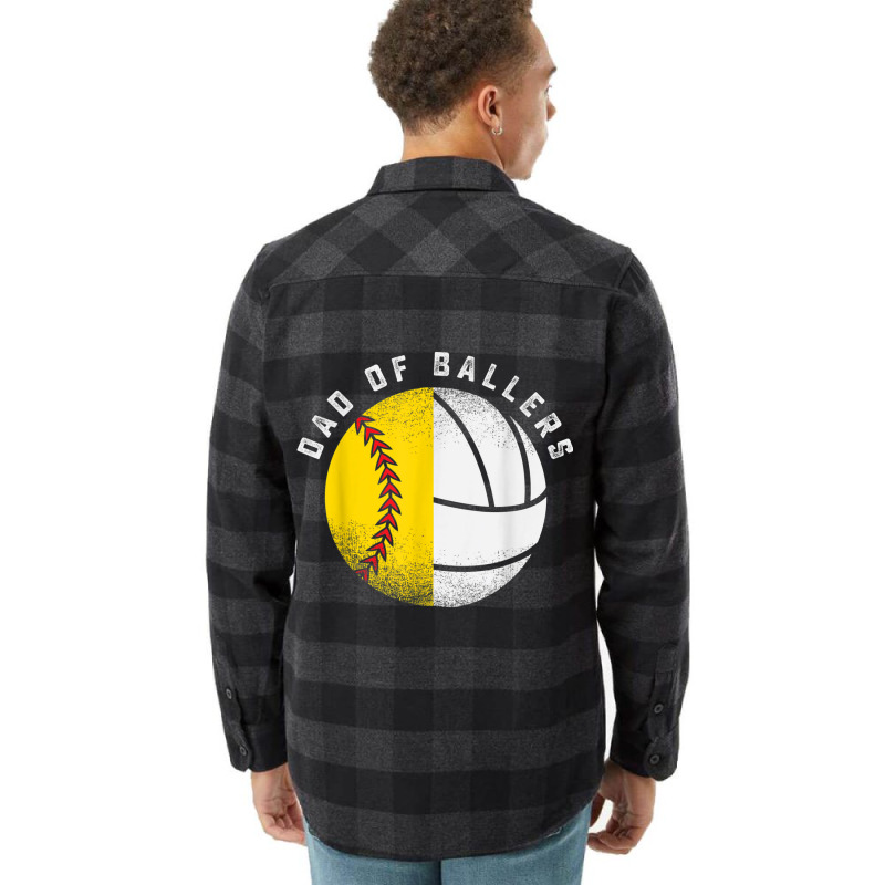 Dad Of Ballers Father Son Volleyball Softball Play Flannel Shirt | Artistshot