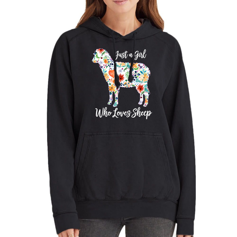 Just A Girl Who Loves Sheep Cute Funny Design For  Vintage Hoodie | Artistshot