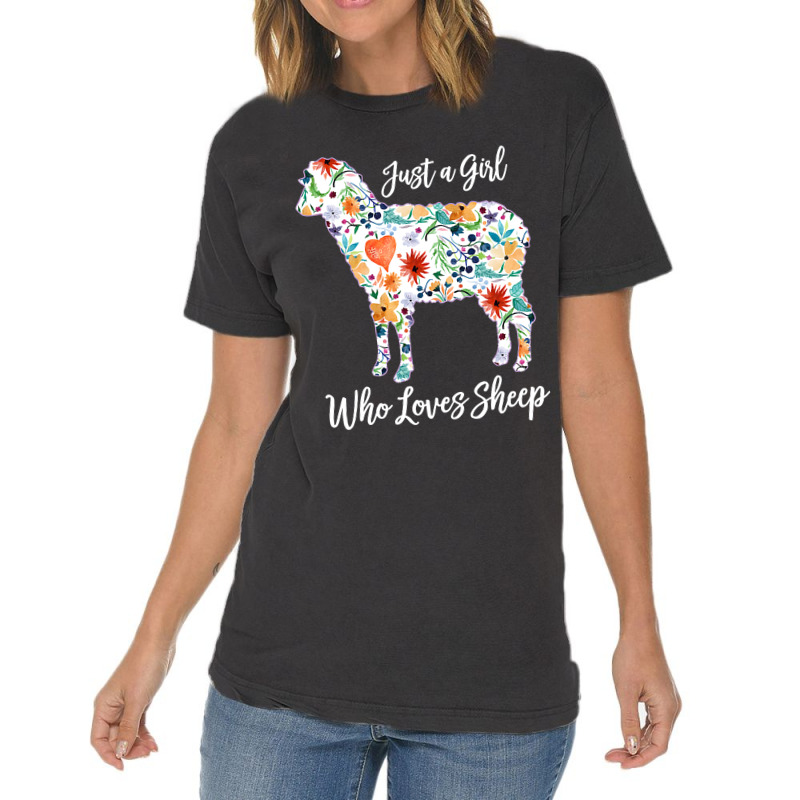 Just A Girl Who Loves Sheep Cute Funny Design For  Vintage T-shirt | Artistshot