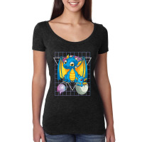 Fantasy Animal Mythical Creature 90s Vaporwave Cut Women's Triblend Scoop T-shirt | Artistshot