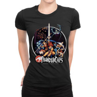 Thundercats Group Shot Vintage Circle Ladies Fitted T-shirt | Artistshot