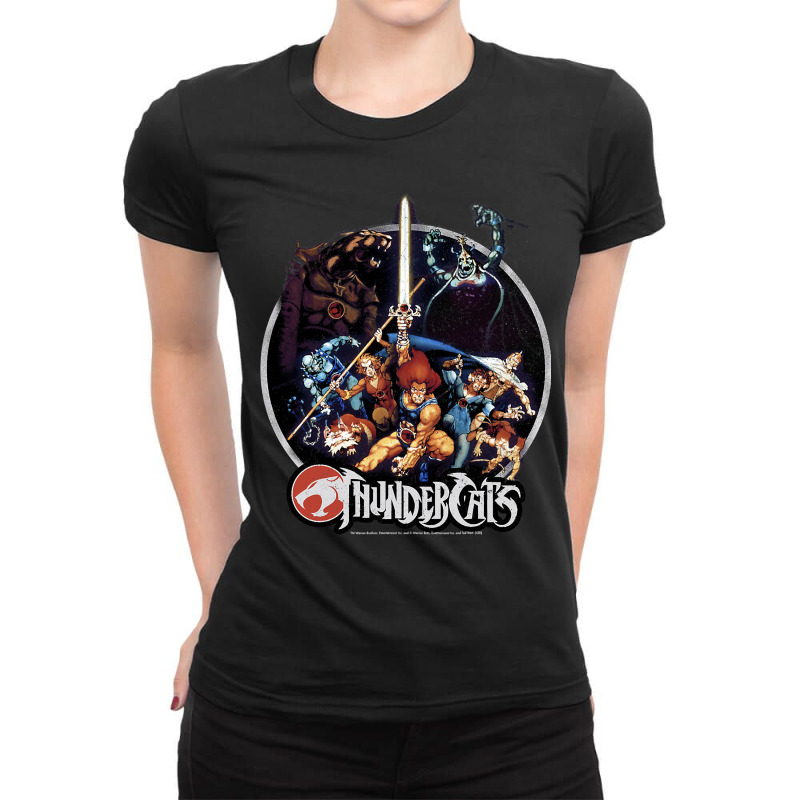 Thundercats Group Shot Vintage Circle Ladies Fitted T-Shirt by home12 | Artistshot