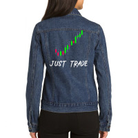 Just Trade Candlestick Chart For Stock Forex Marke Ladies Denim Jacket | Artistshot