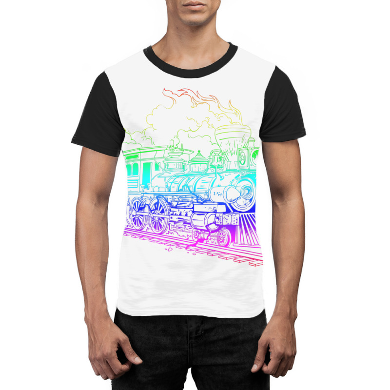 Railroad Model Train Steam Train Glow Model Railro Graphic T-shirt | Artistshot