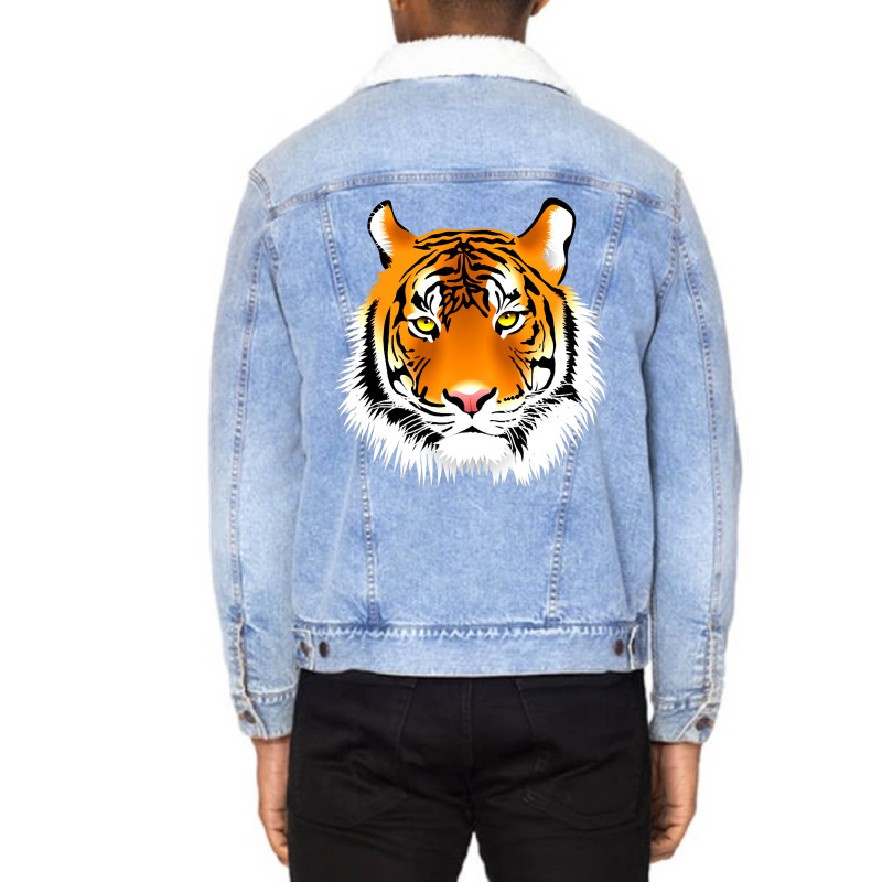 Tiger Design Unisex Sherpa-lined Denim Jacket | Artistshot