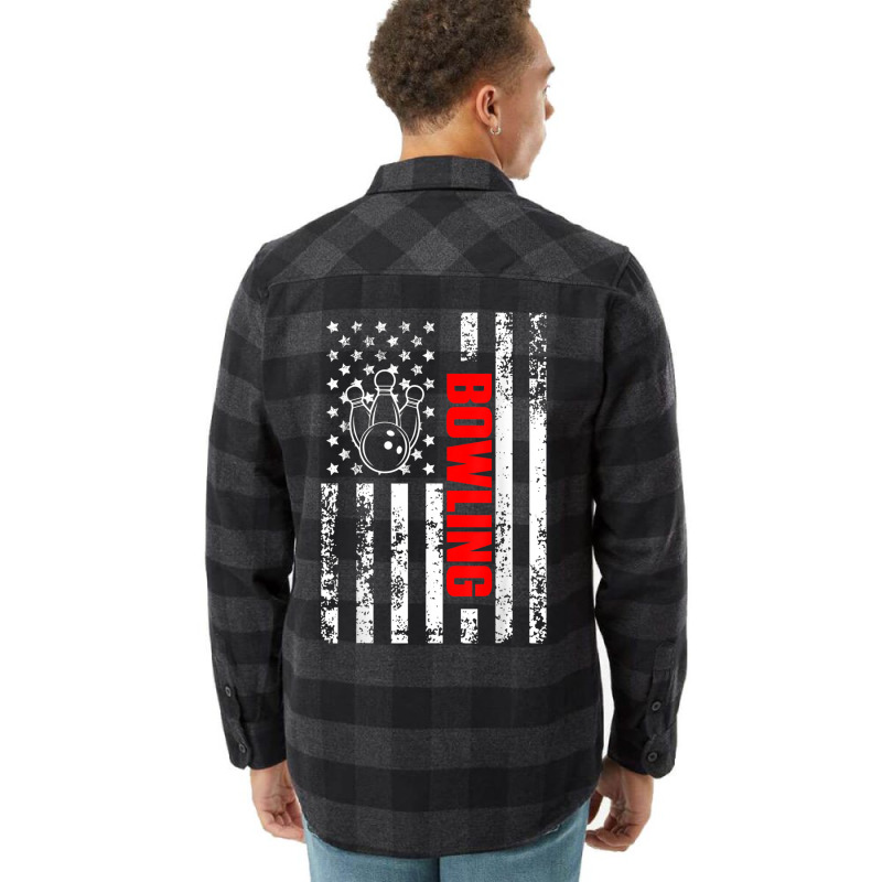 Strike Or Spare Us American Flag Sports Patriotic Flannel Shirt by voutsro | Artistshot