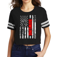 Strike Or Spare Us American Flag Sports Patriotic Scorecard Crop Tee | Artistshot