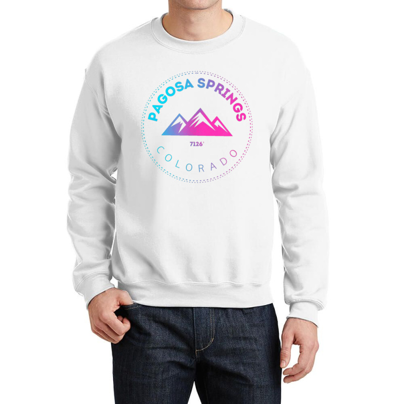 Pagosa Springs Colorado Mountain Town   Retro Co S Crewneck Sweatshirt | Artistshot