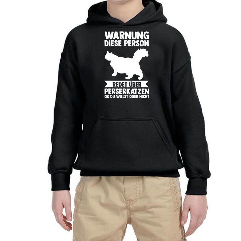 Warning This Person Talks About Persian Cat Youth Hoodie | Artistshot